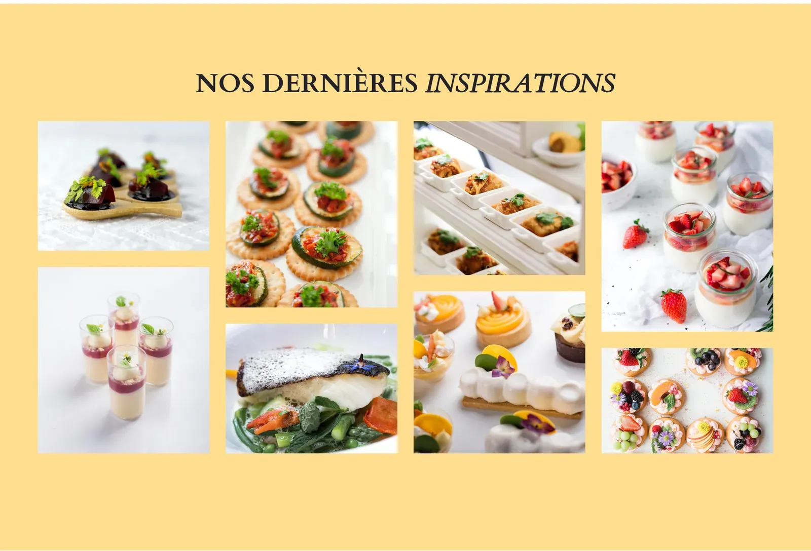 The “Latest inspirations” gallery of dishes