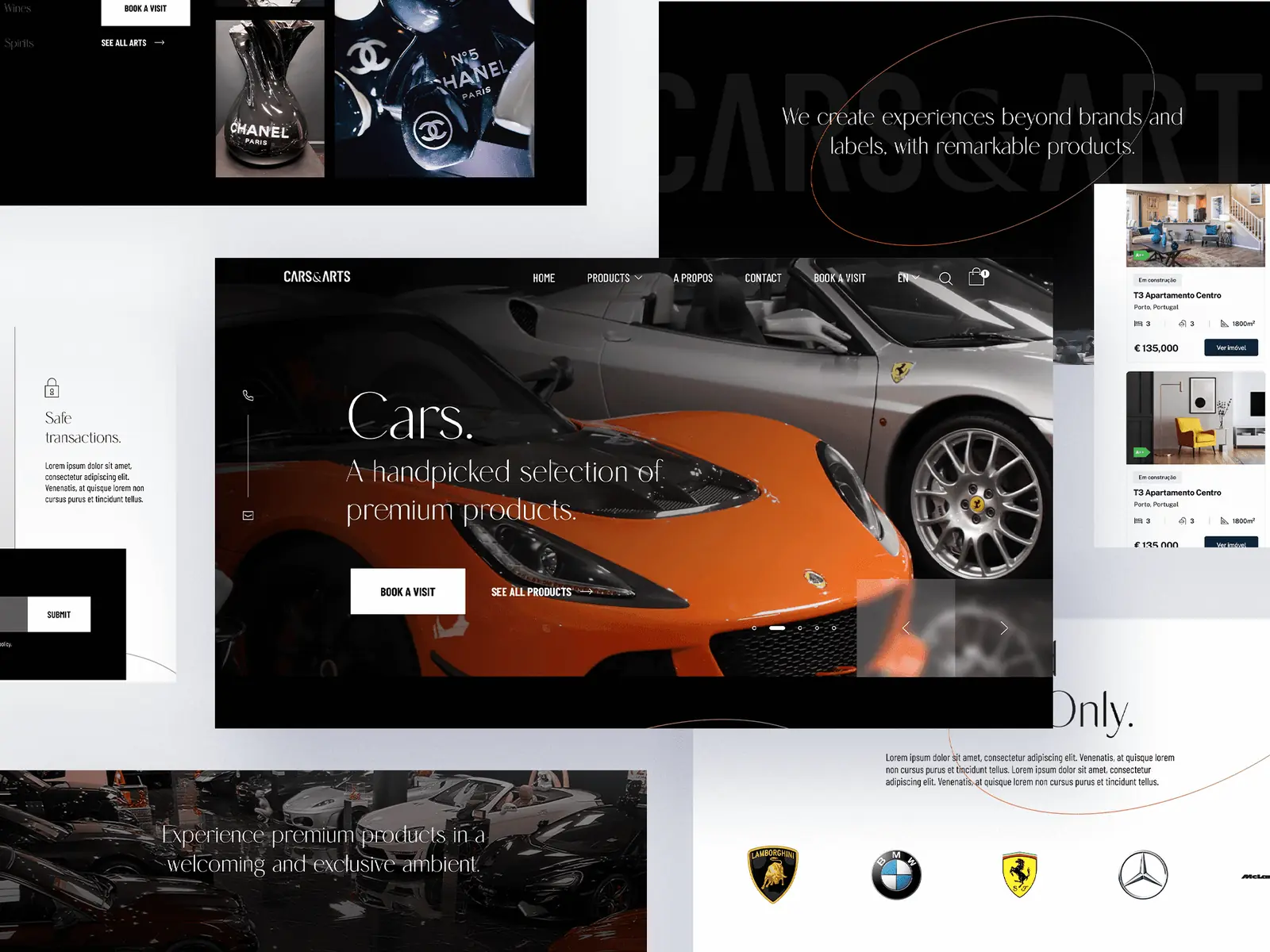 The new Cars & Arts website, home page on desktop and mobile