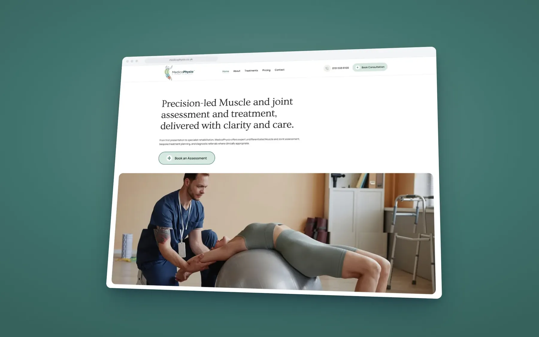 Page d’accueil de MedicoPhysio : bilan et traitement musculaire et articulaire