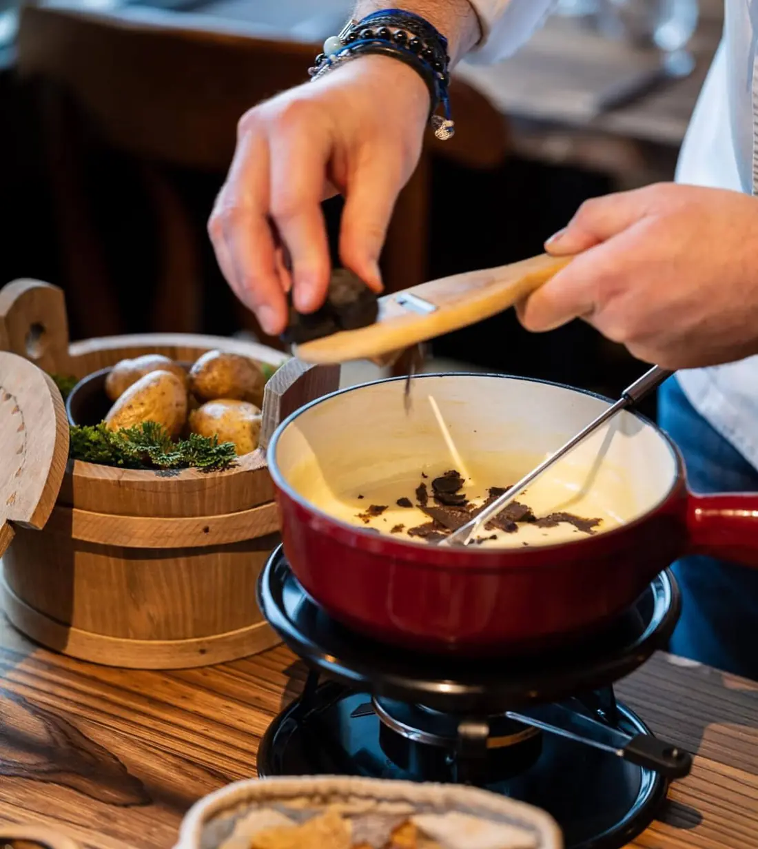 Cheese fondue served at LeFloris